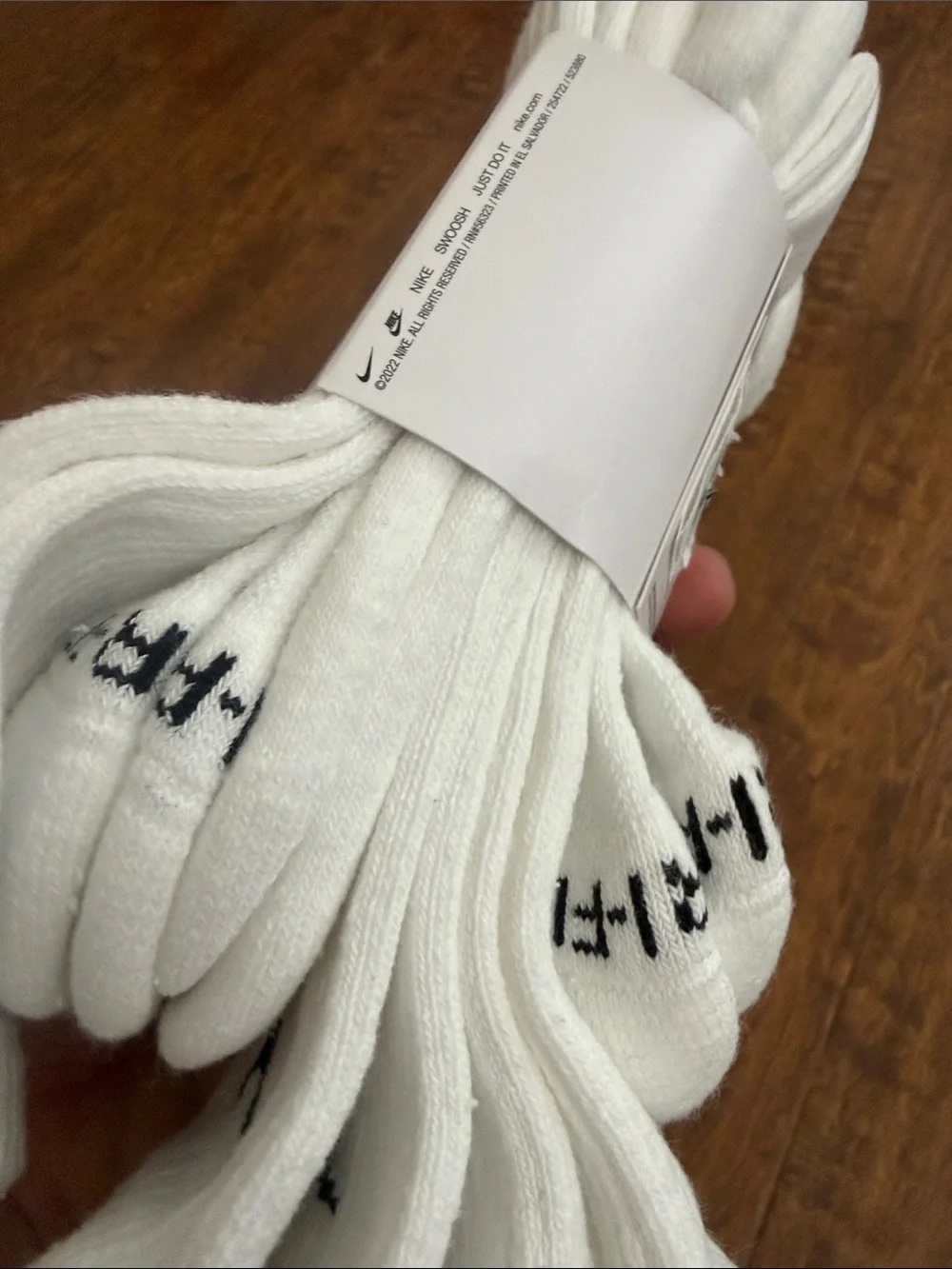 Nike White Crew Athletic Socks with Black Swoosh (3 Pack)